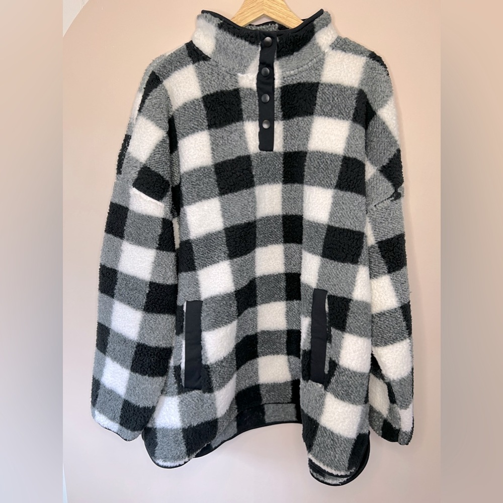 Buffalo Plaid Fleece Sweater